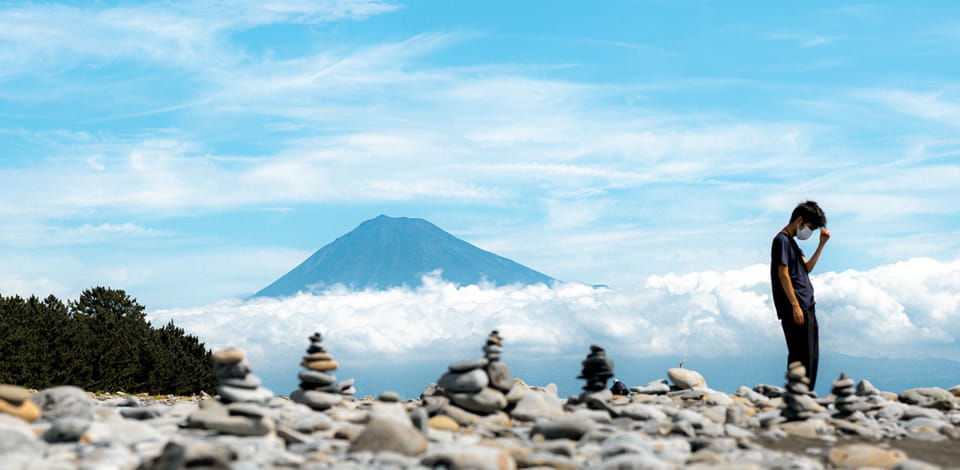 石積みと富士山
